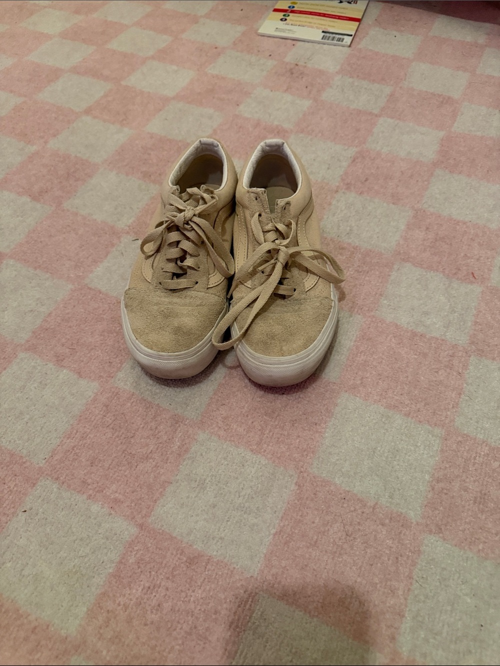 Vans Beige Suede Low-Top Sneakers